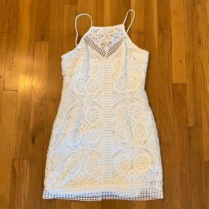 J.O.A. Lace Illusion High Neck Sheath Dress - Custom